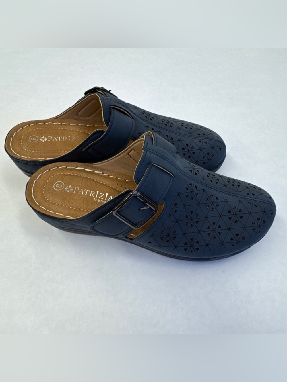 Patrizia by SpringStep Women’s Navy Slip-On Comfort Mules Clogs 8 Cottagecore